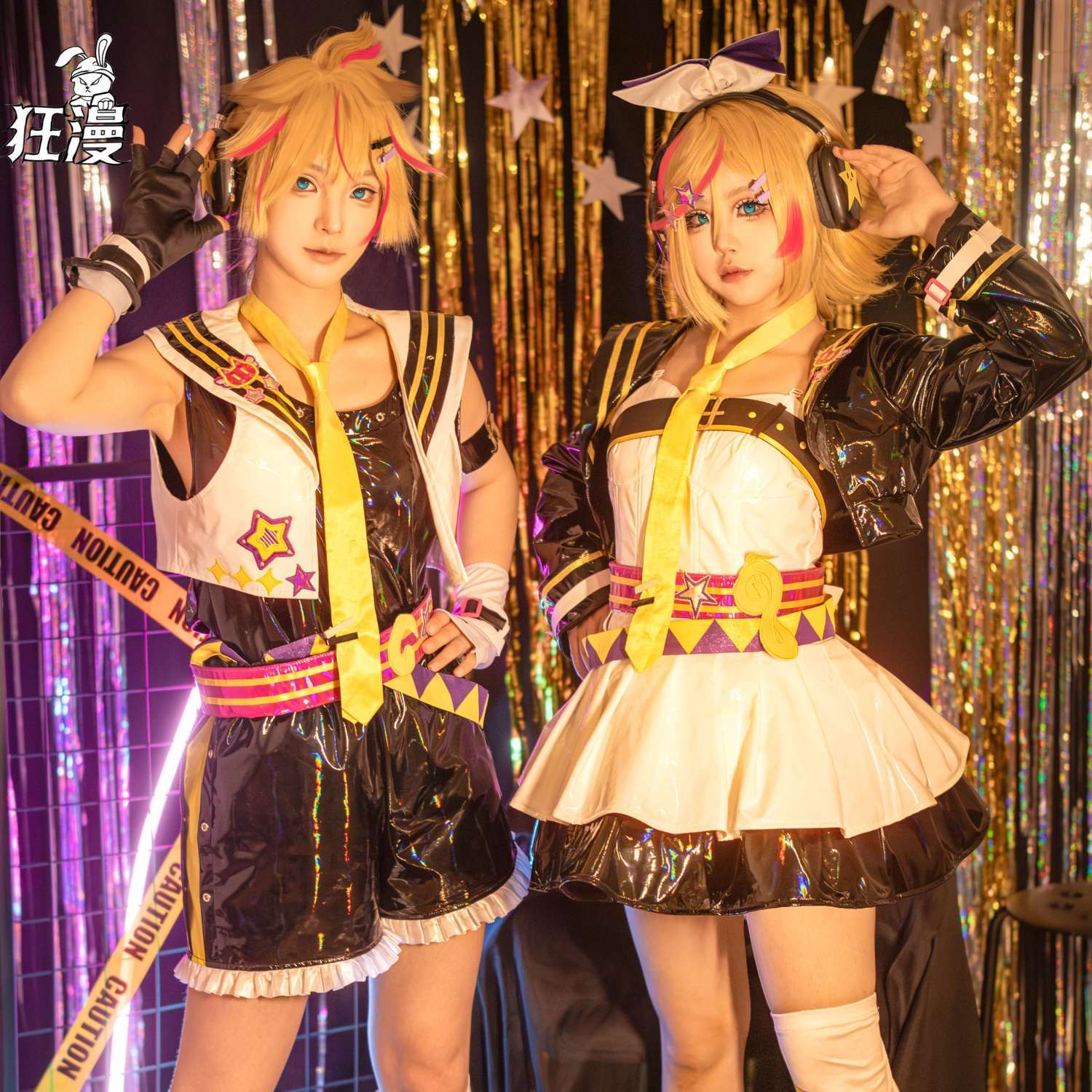 鏡音双子cos服ニャース走れ連動鏡音ベル鏡音連ゲームアニメコスプレ衣装セット 鏡音双子cos服ニャース走れ連動鏡音ベル鏡音連ゲームアニメコスプレ衣装セット