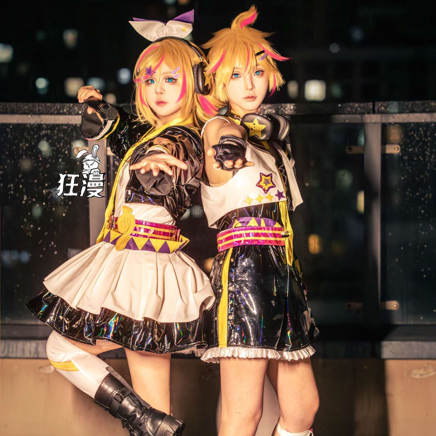 鏡音双子cos服ニャース走れ連動鏡音ベル鏡音連ゲームアニメコスプレ衣装セット 鏡音双子cos服ニャース走れ連動鏡音ベル鏡音連ゲームアニメコスプレ衣装セット