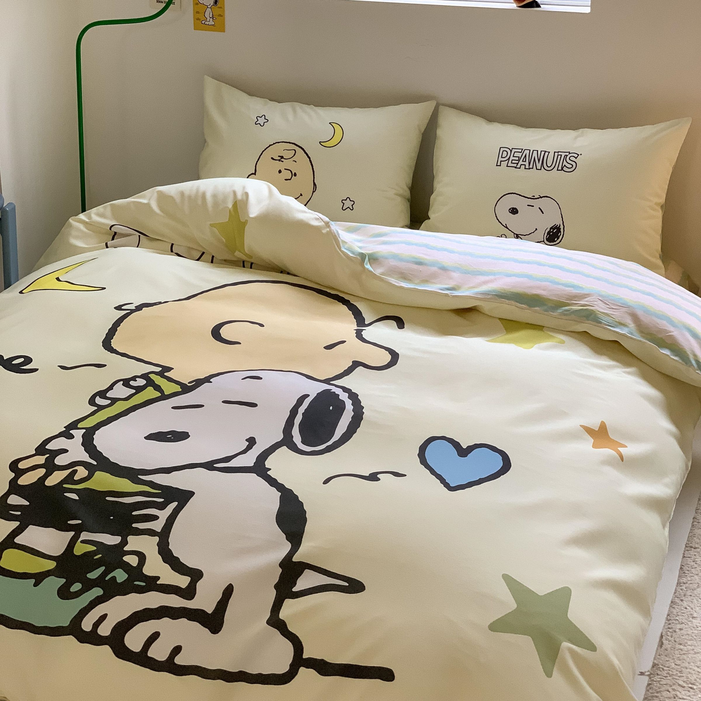 猫日記漫画スヌーピー大阪プリント綿四点セットかわいい綿シーツベッド笠三点セット