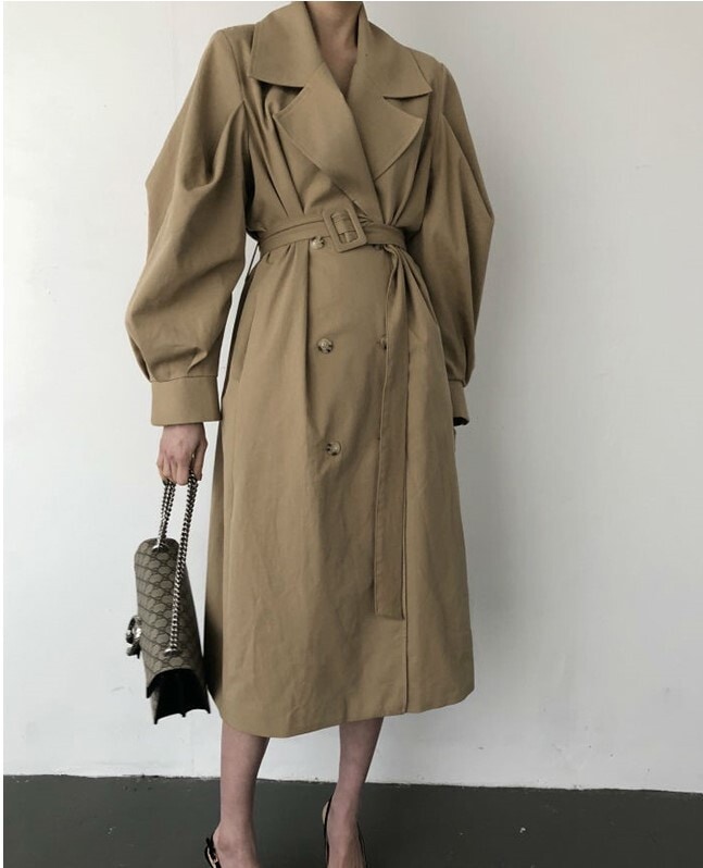 2色 アウター コート レディース 春 きれいめ 軽い ロングコート トレンチコート 7分丈 ミディアム丈 ミドル丈 レギュラー丈 長袖 Vネック 襟付き 大きな襟 でか襟 フレア セミフレア ベルト bigfive.com.br