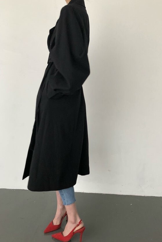 2色 アウター コート レディース 春 きれいめ 軽い ロングコート トレンチコート 7分丈 ミディアム丈 ミドル丈 レギュラー丈 長袖 Vネック 襟付き 大きな襟 でか襟 フレア セミフレア ベルト bigfive.com.br