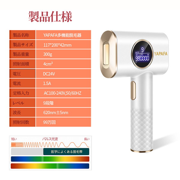 Qoo10] ヤパファ サロン級 無痛永久脱毛 美顔器 IPL光