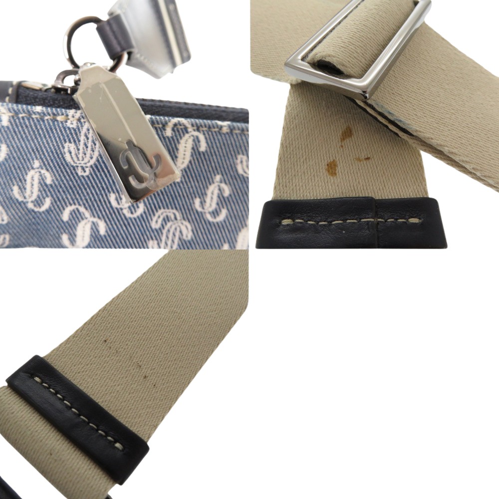 美品 JIMMY CHOO キミー JCモノグラム ショルダーバッグ デニム ショルダーバッグ キャンバス/キャンバス ブルー 0953【中古】 ユニセックス 美品 JIMMY CHOO キミー JCモノグラム ショルダーバッグ デニム ショルダーバッグ キャンバス/キャンバス ブルー 0953【中古】 ユニセックス