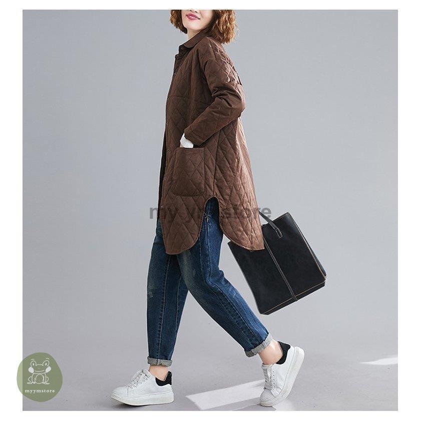 人気沸騰 アウター レディース キルティングコート 長袖 ロング シャツ ライトアウター シンプル カジュアル 秋冬 人気沸騰 アウター レディース キルティングコート 長袖 ロング シャツ ライトアウター シンプル カジュアル 秋冬