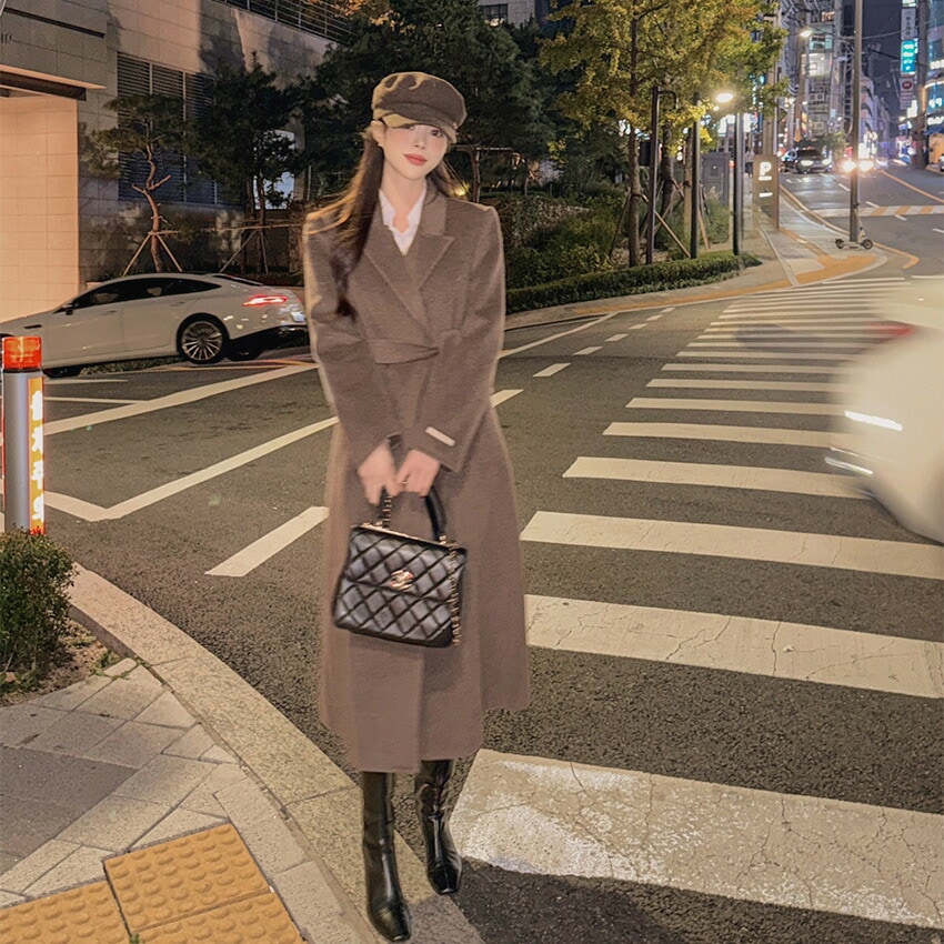 [メガ割りSALE]キルトベスト&ストラップ付ダブルボタンハンドメイドコート