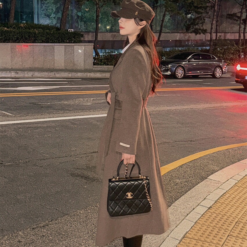 [メガ割りSALE]キルトベスト&ストラップ付ダブルボタンハンドメイドコート