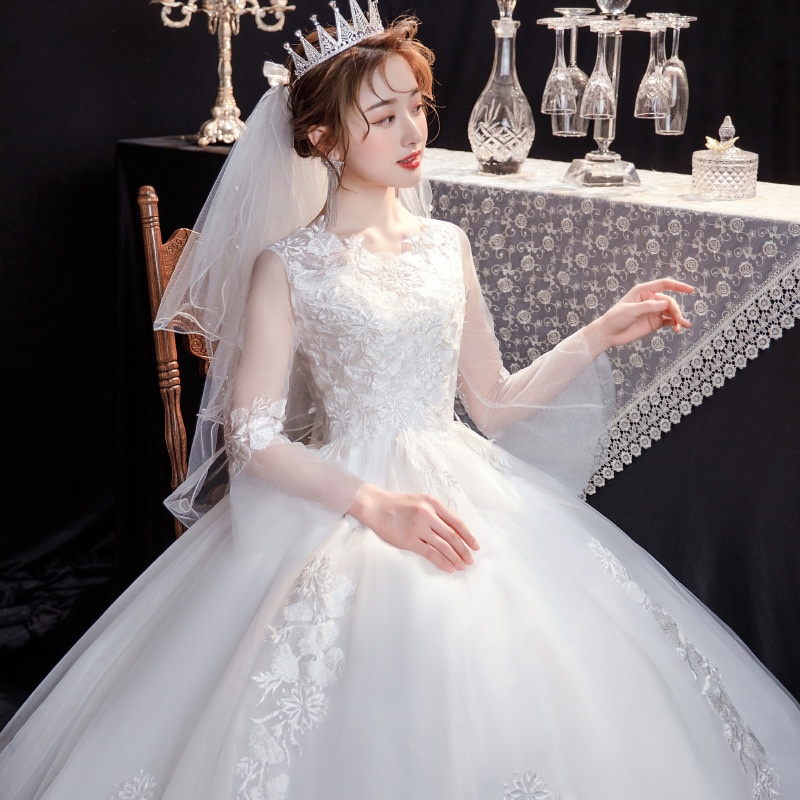メインウェディングドレス春夏韓国風大きいサイズ花嫁森スタイルワンショルダー長袖ベルスリーブドリーミーシンプル2024女性 mdprevattcaulkingandwaterproofing.com