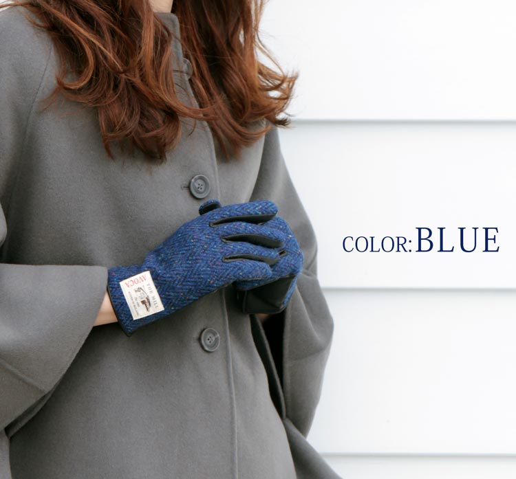 [AVOCA]ヘリンボーンラム革手袋 ネコポス対応