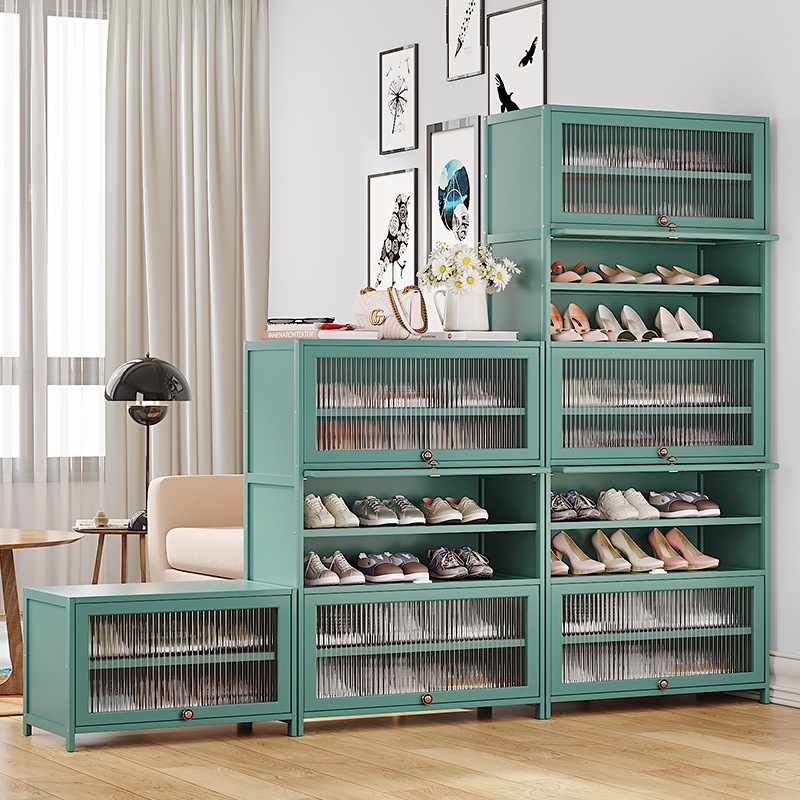 シューズラック シューズキャビネット 家庭用 簡単収納 ドアの外 ドアに向かって壁棚 寝室 防塵収納キャビネット-(アクリル扉) 5層 70(アクリル扉) 5層 80 (アクリル扉) 7階 60 (ア