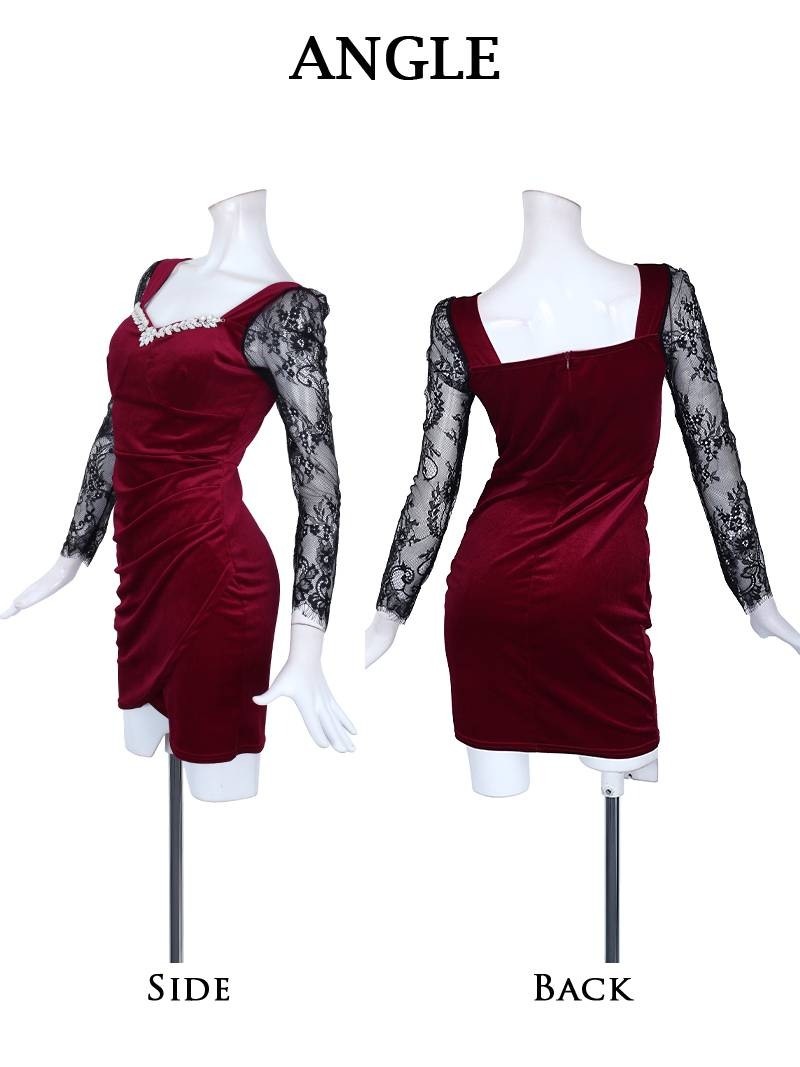 キャバドレス ミニ 袖付き ベロア 袖付きドレス レース袖付き 胸元ビジュー クリスマスドレス クリスマスパーティー パーティードレス レース切り替え 冬ドレス Ryuyu キャバドレス ミニ 袖付き ベロア 袖付きドレス レース袖付き 胸元ビジュー クリスマスドレス クリスマスパーティー パーティードレス レース切り替え 冬ドレス Ryuyu