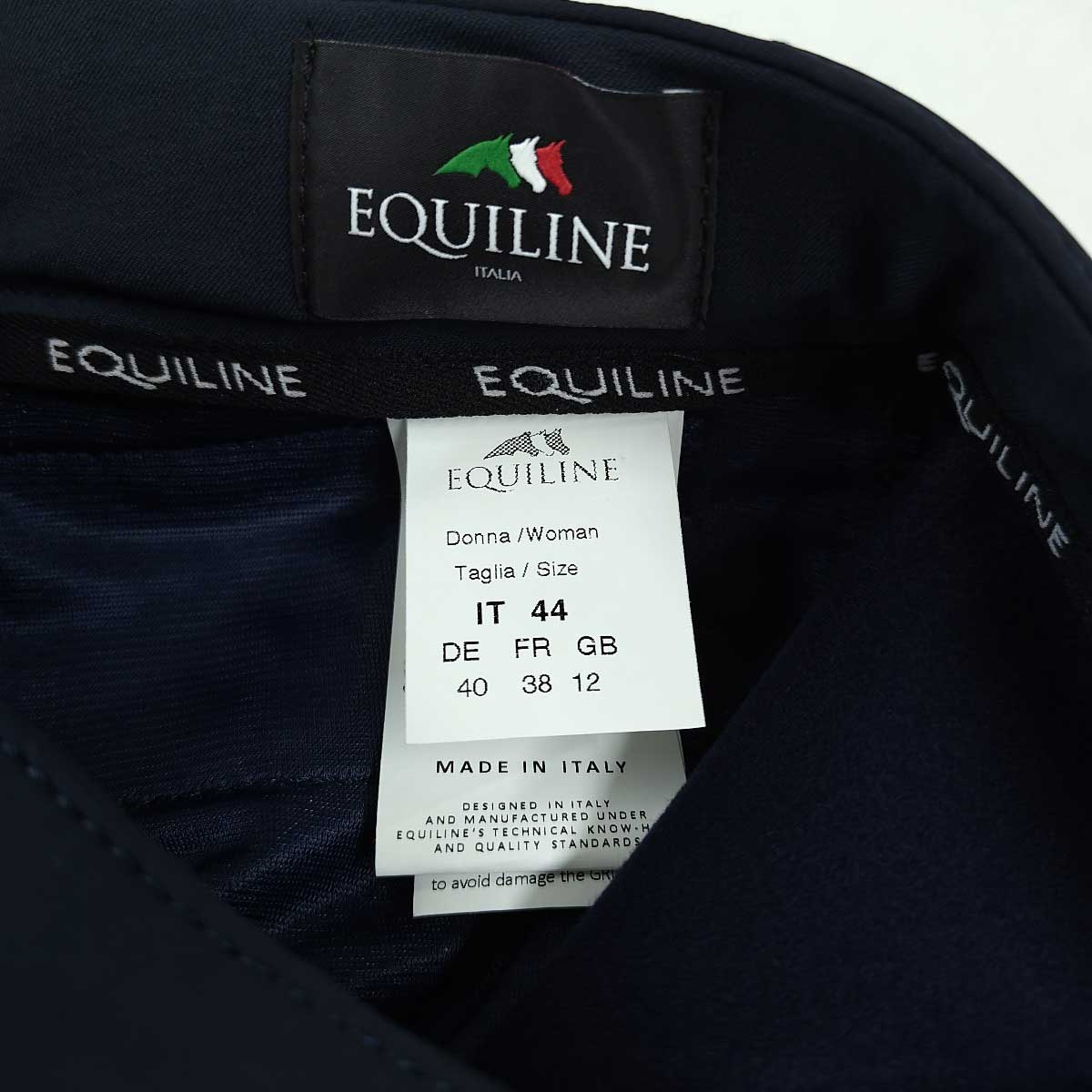 【中古・未使用品】エクイライン PANTALONE Breeches フルグリップ キュロット EQUILINE 44 ネイビー N08873 レディース 乗馬 馬術 中古・未使用品】エクイライン PANTALONE Breeches フルグリップ