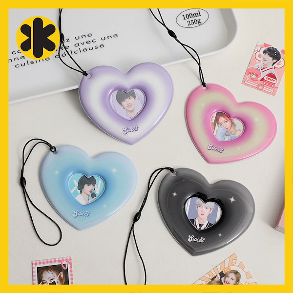 Qoo10] 【ミニフォトカードケース ハート】 証明