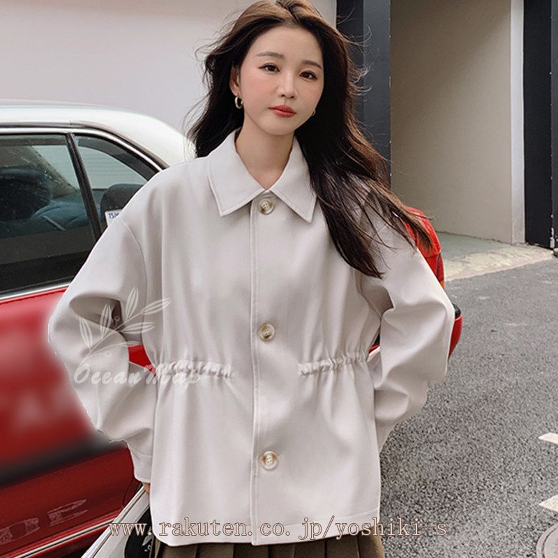 1000円OFFクーポン トレンチコート レディース 秋 薄手 トレンチコート ショート丈 大人感トレンチコート カジュアル 羽織り 長袖 ライトアウター 無地 通勤/通学 入学式/卒業式 定番ジャケ