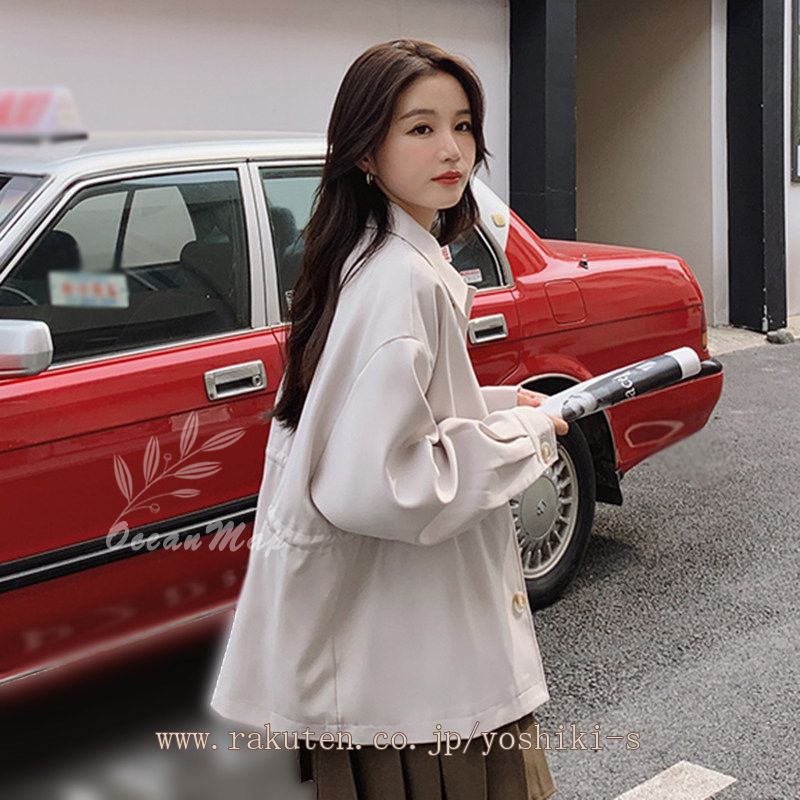 1000円OFFクーポン トレンチコート レディース 秋 薄手 トレンチコート ショート丈 大人感トレンチコート カジュアル 羽織り 長袖 ライトアウター 無地 通勤/通学 入学式/卒業式 定番ジャケ