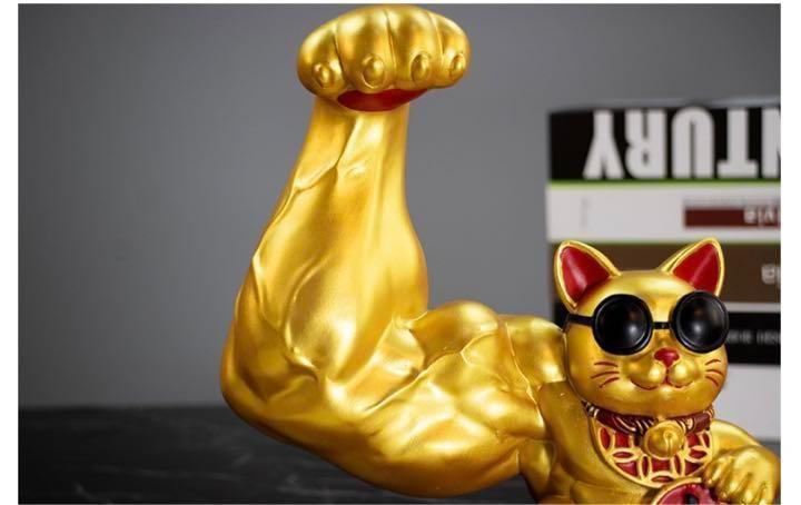 招き猫　猫力士　モレックス　千万両　筋肉猫　ゴールド　フィギュア　アートトイ 招き猫 猫力士 モレックス 千万両 筋肉猫 ゴールド フィギュア