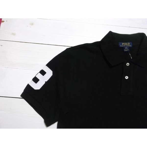 ボーイズサイズ 半袖 ビッグポニー 鹿の子 ポロシャツ ブラック boys PR2-1019