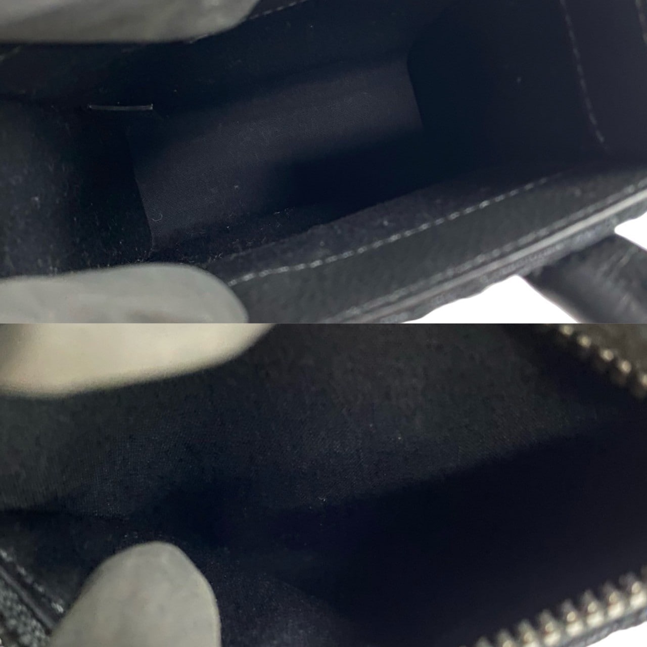 ノースサウス オブリーク 柄ショルダーバッグ キャンバス レザー ブラック 19468