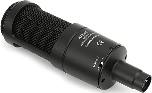 オーディオテクニカ AT2035 コンデンサーマイク 単一指向/ローカットスイッチ/パッドスイッチ/専用ショックマウント付属/レコーディング/宅録/動画配信/ポッドキャスト/実況/DTM/ブラック 【