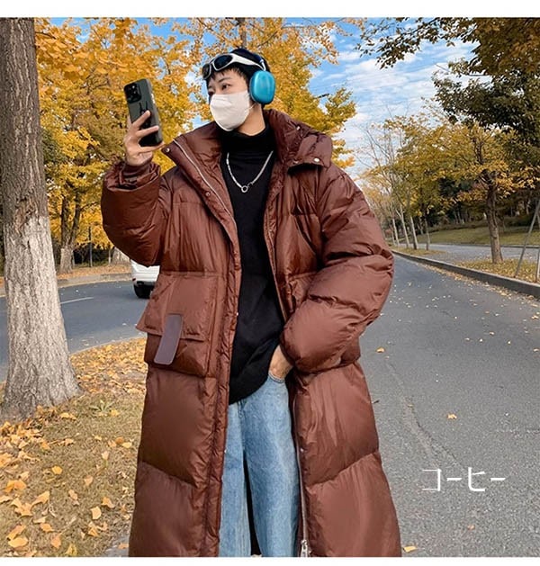 ダウンコート メンズ ダウンジャケット フードなし 大きいサイズ 黒 ブラック 厚手 冬服 防寒着 おしゃれ S M L オーバーサイズ 着やせ 20代 30代 40代 50代 60代 秋 冬 bg1