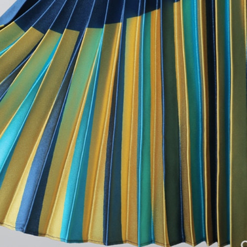 ブルーイエロー パッチワーク シャイニー aライン 女性 スカート ヴィンテージ A1089 ブルーイエロー パッチワーク シャイニー aライン 女性 スカート ヴィンテージ A1089