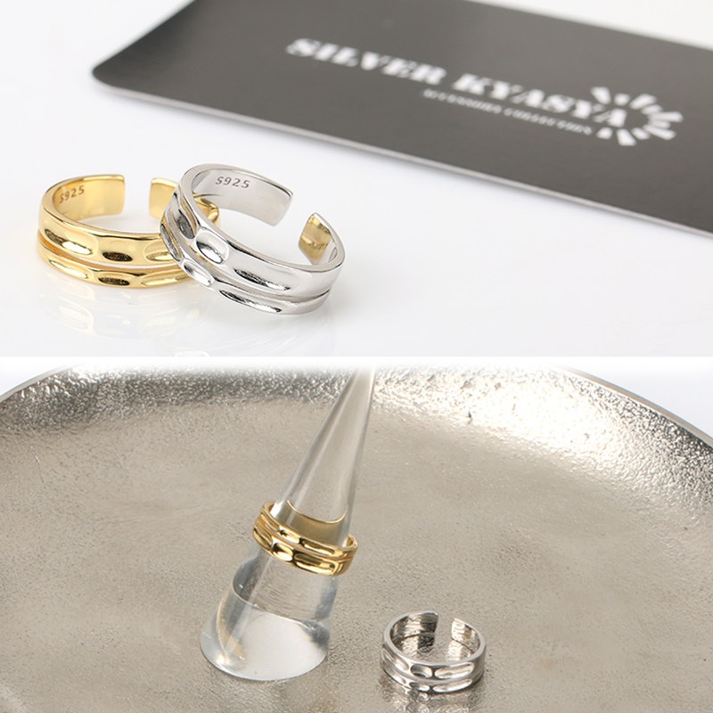 925 平打ち槌目リング アンティーク [cr319]