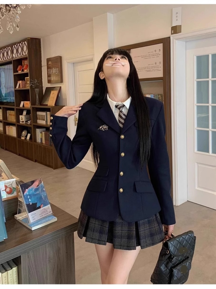 韓国っぽ 3点セット ジャケット シャツ プリーツスカート セットアップ ブラウス トップス ネクタイ ミニスカート ショート丈 ボトムス 美脚 脚長 長袖 JK 女子高生コスプレ 仮装 卒業式 韓国っぽ 3点セット ジャケット シャツ プリーツスカート セットアップ ブラウス トップス ネクタイ ミニスカート ショート丈 ボトムス 美脚 脚長 長袖 JK 女子高生コスプレ 仮装 卒業式