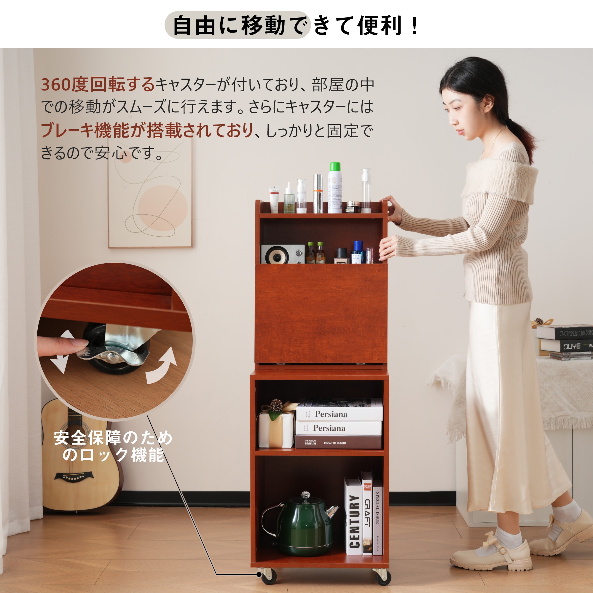 【国内出荷 - 3日配達】ドレッサー 化粧台 棚 ナイトテーブル ベッドサイドテーブル キャスター付き テーブル 引き出し 収納 メイク台 シンプル 大容量 可愛い~107 【国内出荷 - 3日配達】ドレッサー 化粧台 棚 ナイトテーブル ベッドサイドテーブル キャスター付き テーブル 引き出し 収納 メイク台 シンプル 大容量 可愛い~107