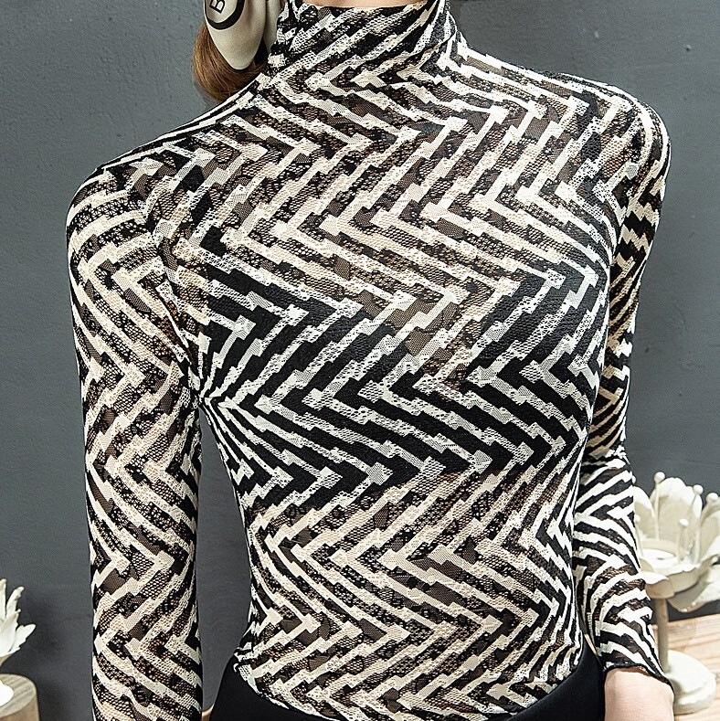 レースシャツ ブラック トップス Tシャツ シャツ スリム 細身 ストレート スマート かわいい