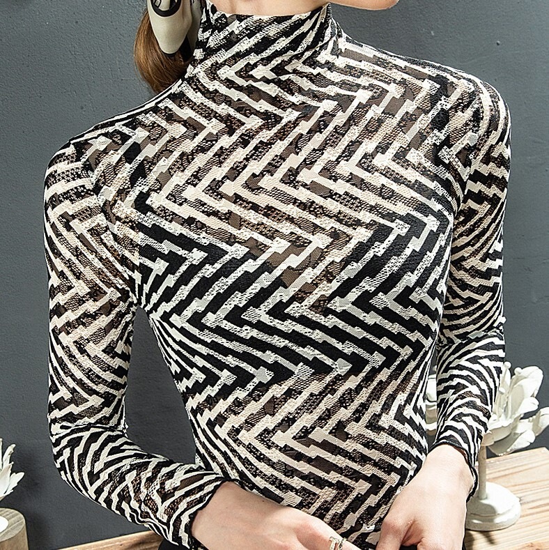 レースシャツ ブラック トップス Tシャツ シャツ スリム 細身 ストレート スマート かわいい