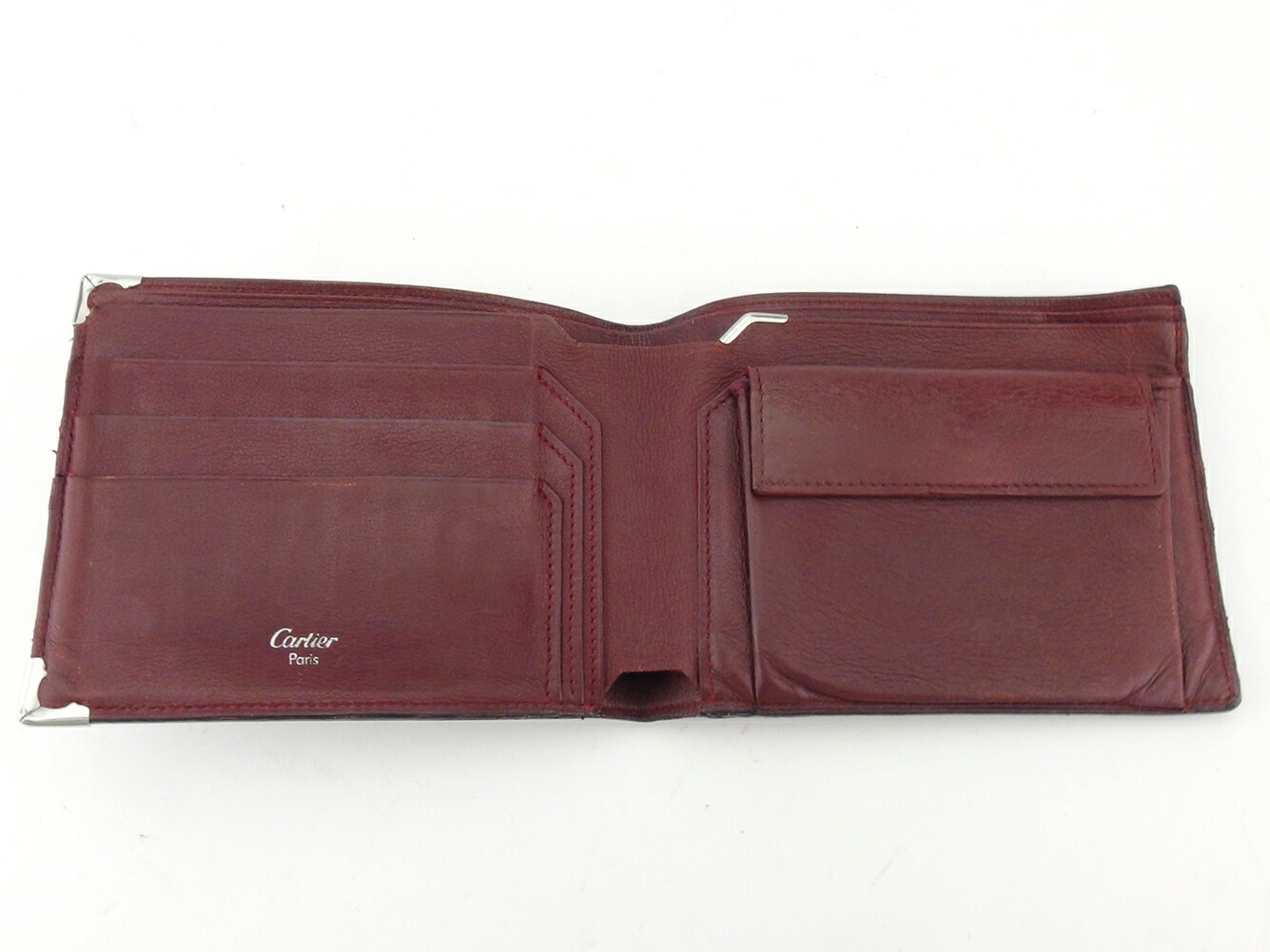 二つ折り 財布 カボション メンズ ブラック シルバー ボルドー 中古 二つ折り 財布 カボション メンズ ブラック シルバー ボルドー 中古