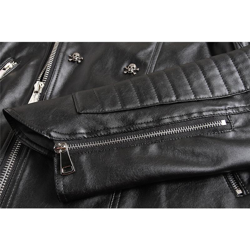 レザージャケット 革ジャン メンズ ブルゾン アウターバイク ライダースジャケット ミリタリー PU フェイクレザー 秋冬 折襟 バイカー 細身
