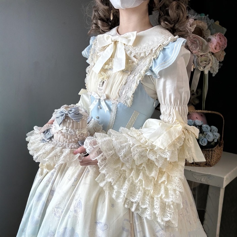 Lolita春夏モデル姫袖中にロリータ可愛いレースラッパ袖シャツを掛けます Lolita春夏モデル姫袖中にロリータ可愛いレースラッパ袖シャツを掛けます