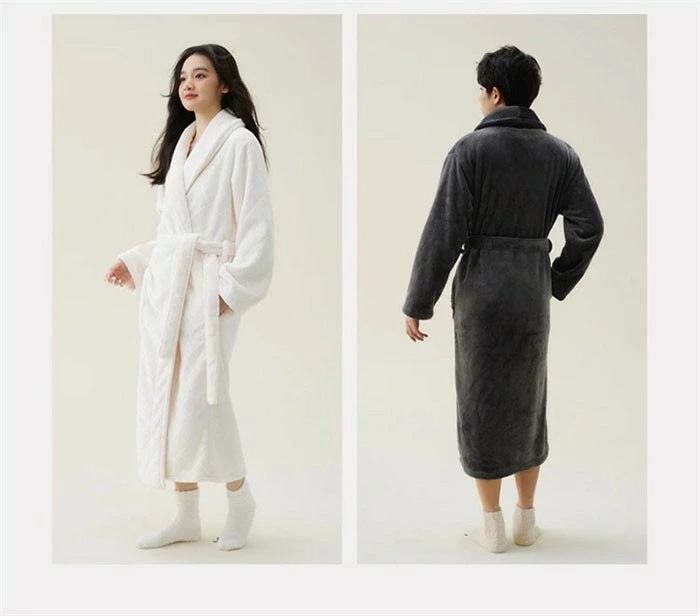 バスローブ レディース メンズ 冬 冬服 厚手 ゆったり もこもこ ふわふわ 防寒 保温 暖かい ロング丈 部屋着 冬ルームウェア 無地 柔らかい おしゃれ きれいめ ロング パジャマ 風呂上り あっ