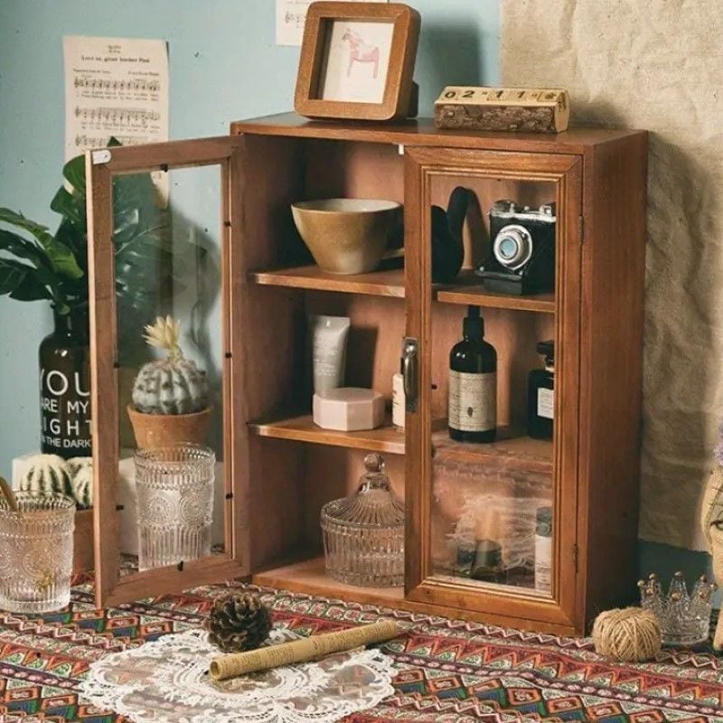 収納キャビネット レトロ調 木製 多機能 大容量 ヴィンテージ アンティーク おしゃれ インテリア 小物収納 ディスプレイ シェルフ カフェ風 収納キャビネット レトロ調 木製 多機能 大容量 ヴィンテージ アンティーク おしゃれ インテリア 小物収納 ディスプレイ シェルフ カフェ風