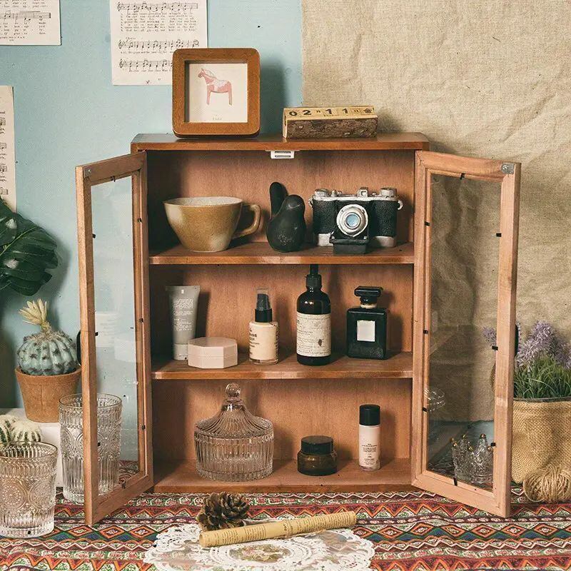 収納キャビネット レトロ調 木製 多機能 大容量 ヴィンテージ アンティーク おしゃれ インテリア 小物収納 ディスプレイ シェルフ カフェ風 収納キャビネット レトロ調 木製 多機能 大容量 ヴィンテージ アンティーク おしゃれ インテリア 小物収納 ディスプレイ シェルフ カフェ風