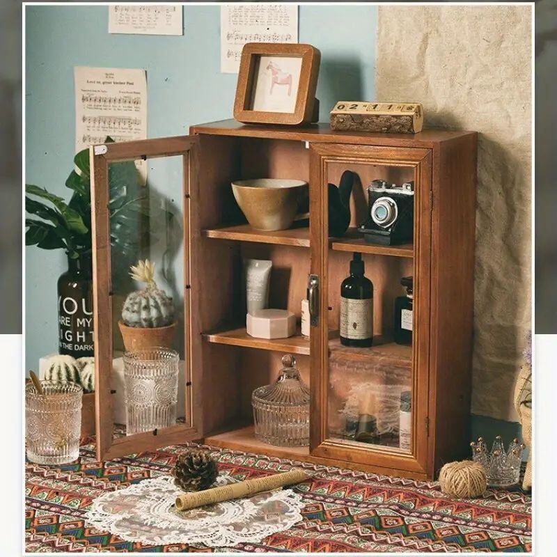 収納キャビネット レトロ調 木製 多機能 大容量 ヴィンテージ アンティーク おしゃれ インテリア 小物収納 ディスプレイ シェルフ カフェ風 収納キャビネット レトロ調 木製 多機能 大容量 ヴィンテージ アンティーク おしゃれ インテリア 小物収納 ディスプレイ シェルフ カフェ風