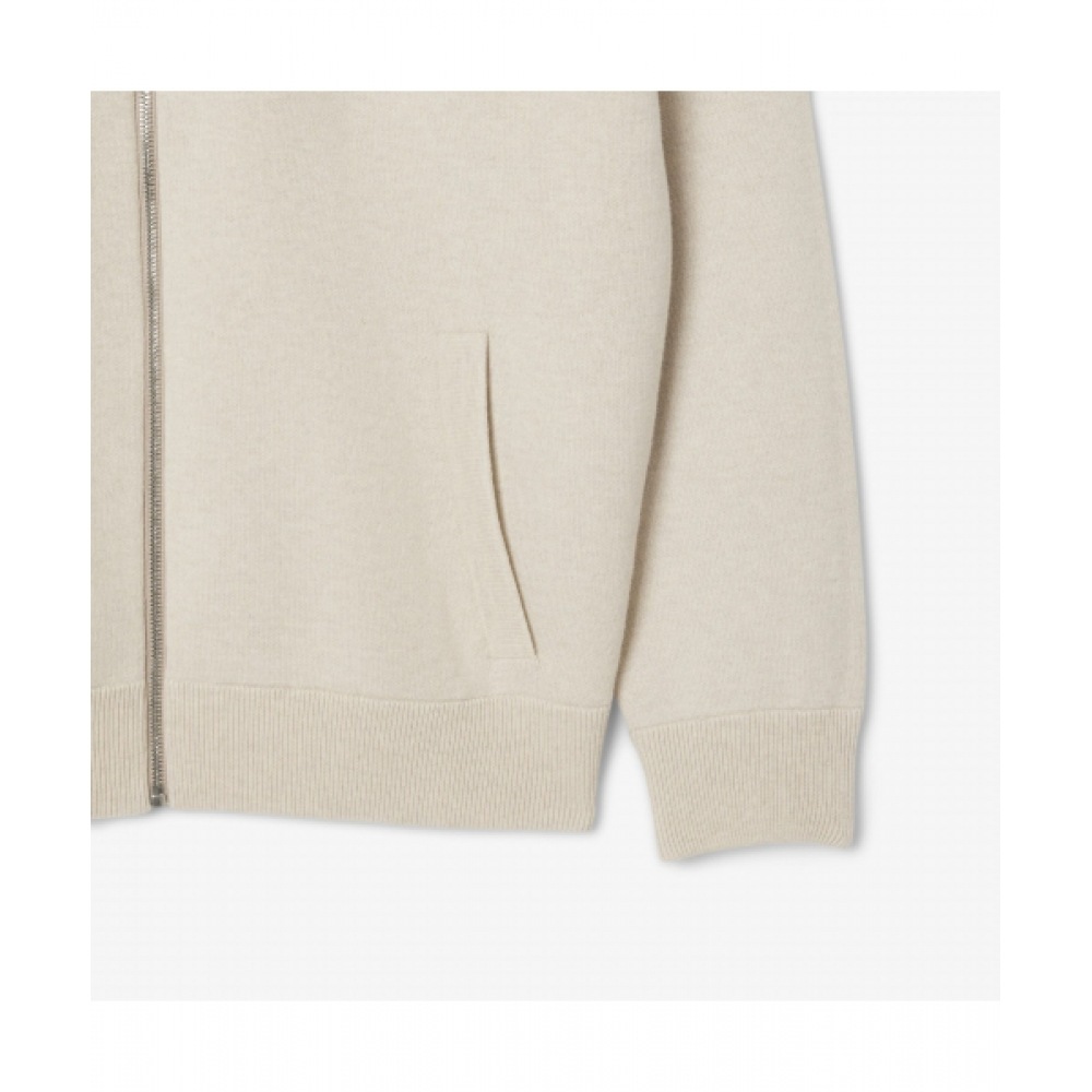 LACOSTE メンズ インターロック スウェット フーディ ジャケット [オートミール]