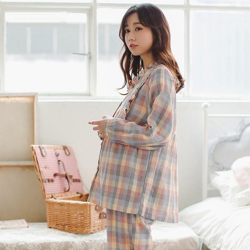 セールマタニティーパジャマ 授乳服 長袖 マタニティーパジャマ 綿 大きいサイズ ストライプ 妊娠 上下セット 授乳口付き ウェア 部屋着 ママ