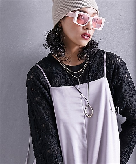 ロングマキシ丈/半袖 大きいサイズ サテンキャミソールマキシワンピース GEVS. ロングマキシ丈/半袖 大きいサイズ サテンキャミソールマキシワンピース GEVS.