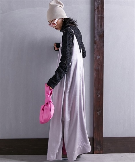 ロングマキシ丈/半袖 大きいサイズ サテンキャミソールマキシワンピース GEVS. ロングマキシ丈/半袖 大きいサイズ サテンキャミソールマキシワンピース GEVS.