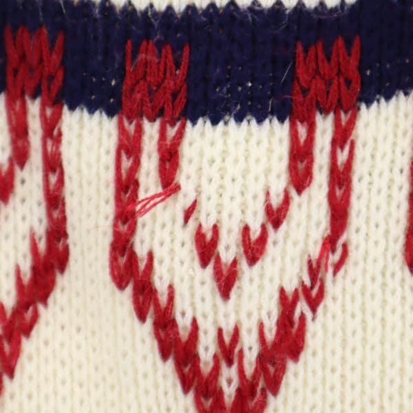 80s ヴィンテージ 総柄 長袖 ニット セーター XL ホワイト系 メンズ