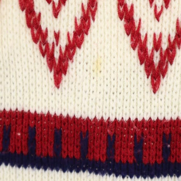 80s ヴィンテージ 総柄 長袖 ニット セーター XL ホワイト系 メンズ