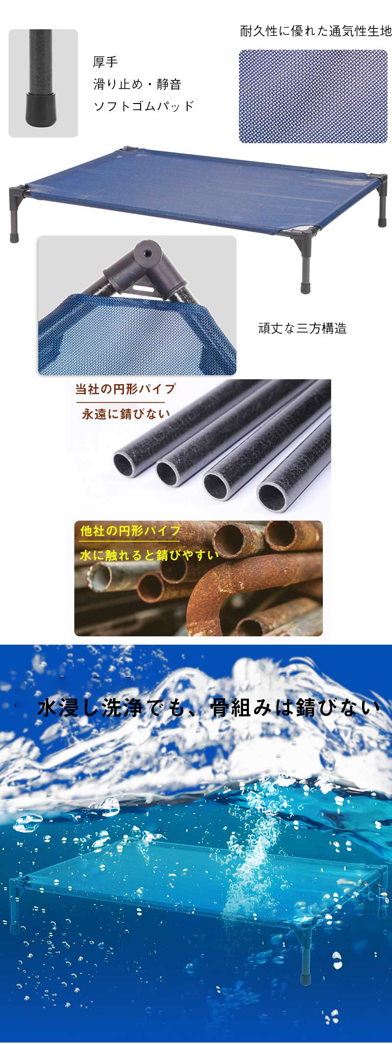 【お買い物祭!全品P5+1800円OFFクーポン】ペットベッド 脚付き コット型 キャンプベッド 犬 地面から離れ 春 梅雨 夏 地面に離れ 高床 耐噛み メッシュ通気 組立簡単 通気性抜群 頑丈 【お買い物祭!全品P5+1800円OFFクーポン】ペットベッド 脚付き コット型 キャンプベッド 犬 地面から離れ 春 梅雨 夏 地面に離れ 高床 耐噛み メッシュ通気 組立簡単 通気性抜群 頑丈