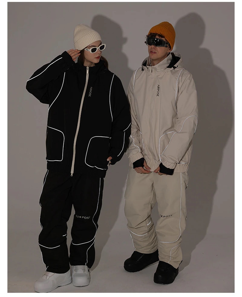 スノーボードウェア レディース メンズ ジャケット 単品 スキーウェア アウター スノボウェア 男女兼用 光反射ライン mulan778.net