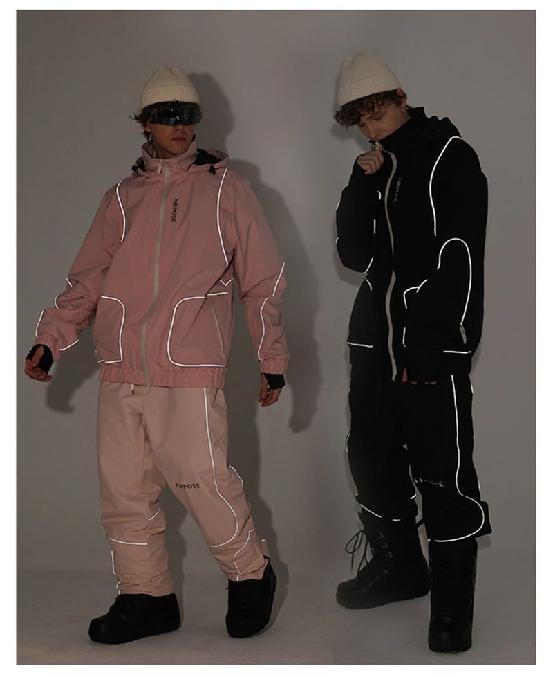 スノーボードウェア レディース メンズ ジャケット 単品 スキーウェア アウター スノボウェア 男女兼用 光反射ライン mulan778.net