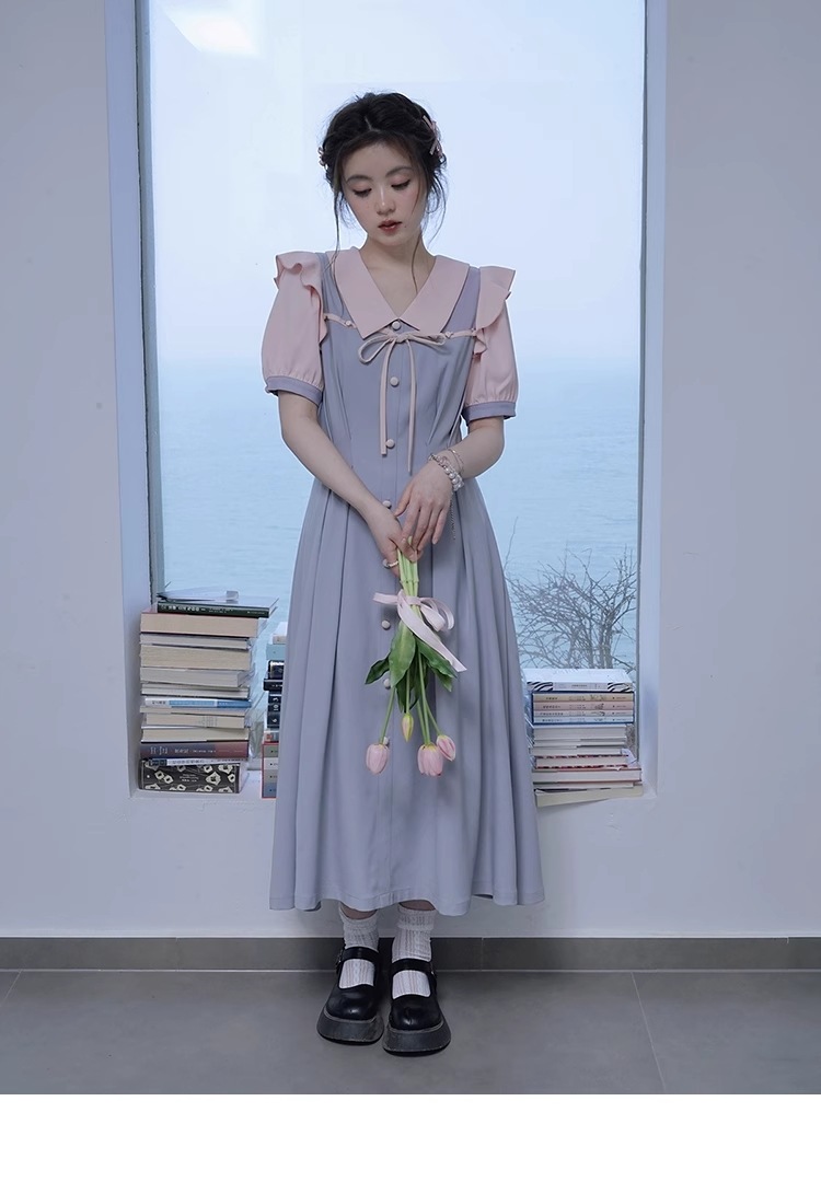 プラスサイズ 女性 プルオーバー ルーズ ロング スカート 夏 甘い プリンセス ドレス 個性的 ワンピース ロング ロング丈 袖あり 5分袖 五分袖 Vネック 襟付き かわいい 上品 おしゃれ プラスサイズ 女性 プルオーバー ルーズ ロング スカート 夏 甘い プリンセス ドレス 個性的 ワンピース ロング ロング丈 袖あり 5分袖 五分袖 Vネック 襟付き かわいい 上品 おしゃれ