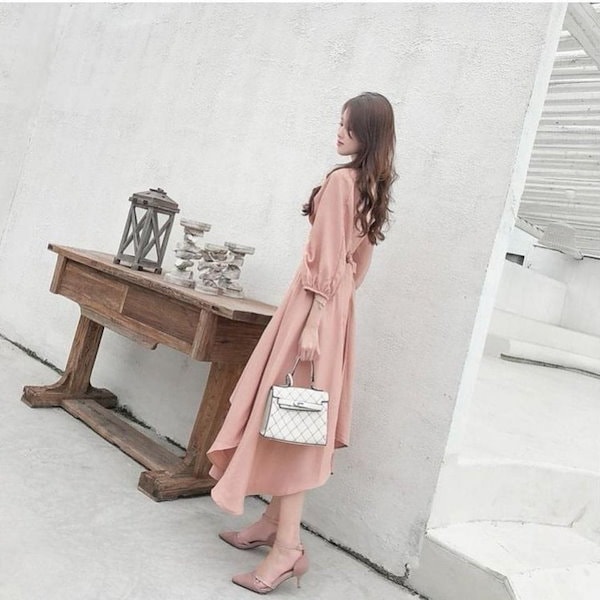 Qoo10] ピンクワンピース レディース春夏 婦人服