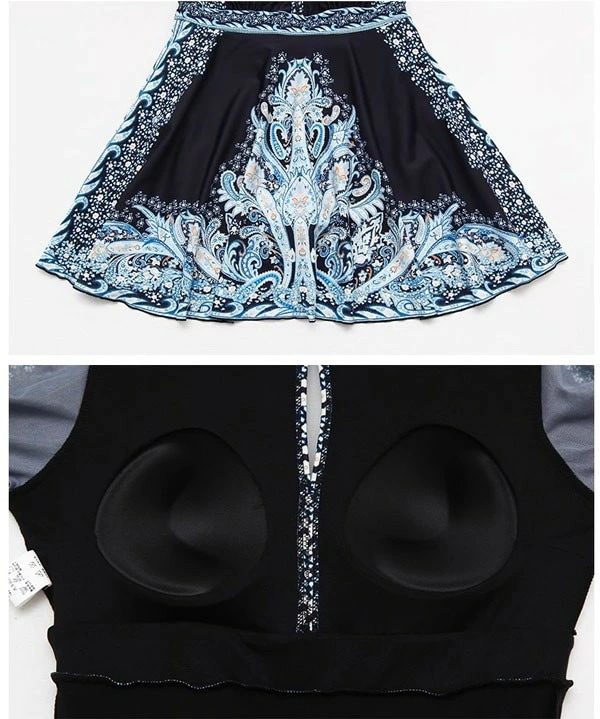 今も人気！ワンピース水着 エスニック 服みたいな 水着 長袖 透け感あり パッド付 レディース ラウンドネック 着痩せ レトロ風 セクシー 写真映え 撮影用 海 夏 サマー プール リゾート かわいい