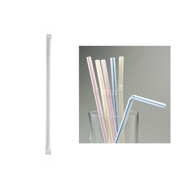 業務用ストロー 商売繁盛まがるカラーストロー 紙完封 500本入り X24パック
