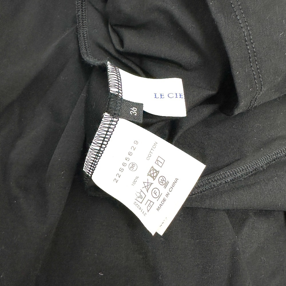 LE CIEL BLEU ルシェルブルー ワンピース 22S65629 バロックパール 半袖 アパレル コットン ブラック LE CIEL BLEU ルシェルブルー ワンピース 22S65629 バロックパール 半袖 アパレル コットン ブラック